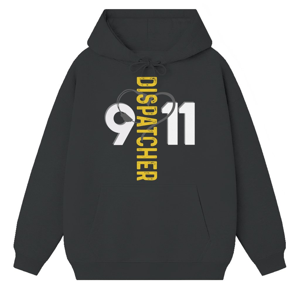 911 Dispatcher Hoodie – Gift for Emergency Operator Thin Gold Line - front view