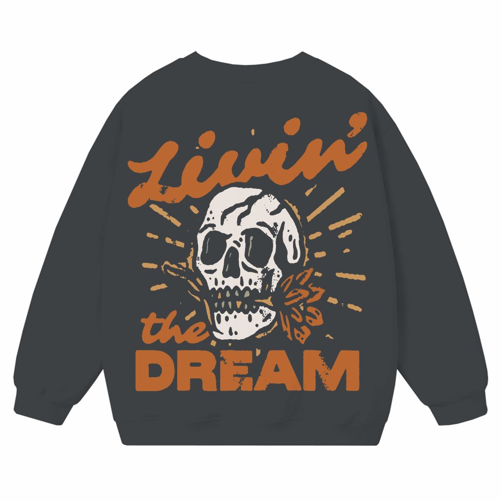 Gothic Skeleton Grunge Skull Sweatshirt – Gift for Men Oversized - front view