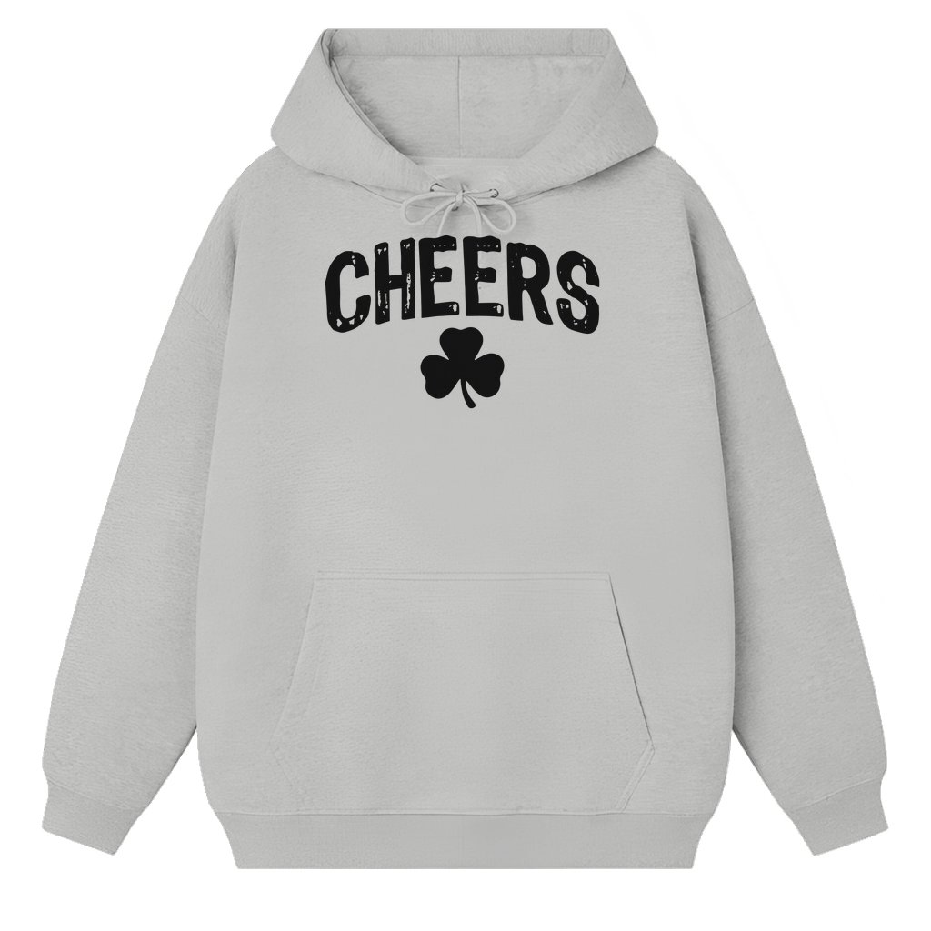 Lucky Shamrock Clover Hoodie – St. Patrick's Day Vintage Irish Gift for Women - front view