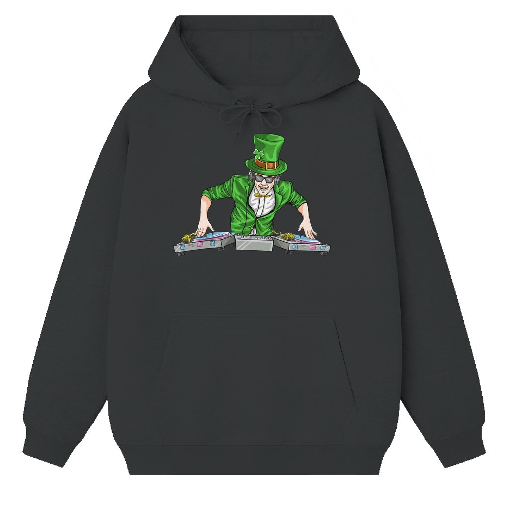 Funny DJ Leprechaun Hoodie – St. Patrick's Day Gift - front view
