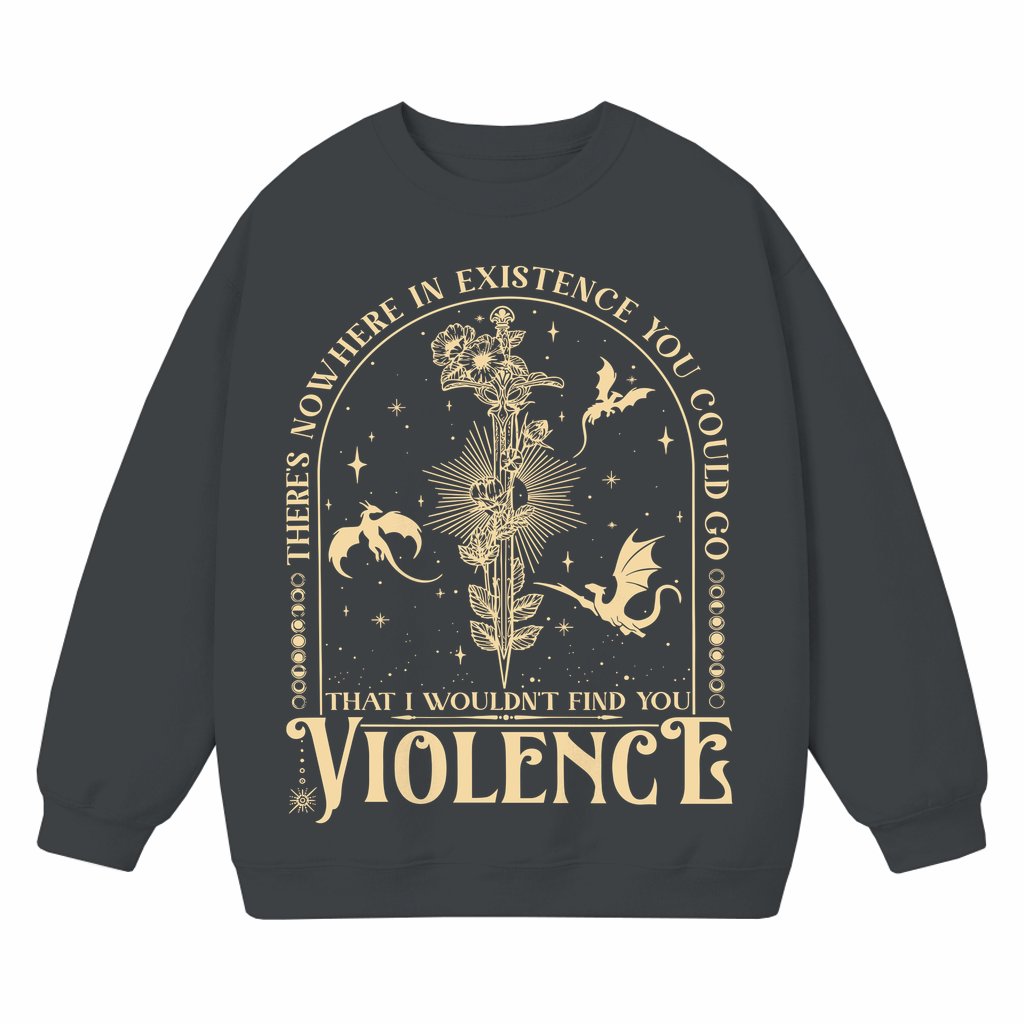 Dark Academia Dragon Sweatshirt – Gift for Bookish Reader Fantasy Gothic - front view