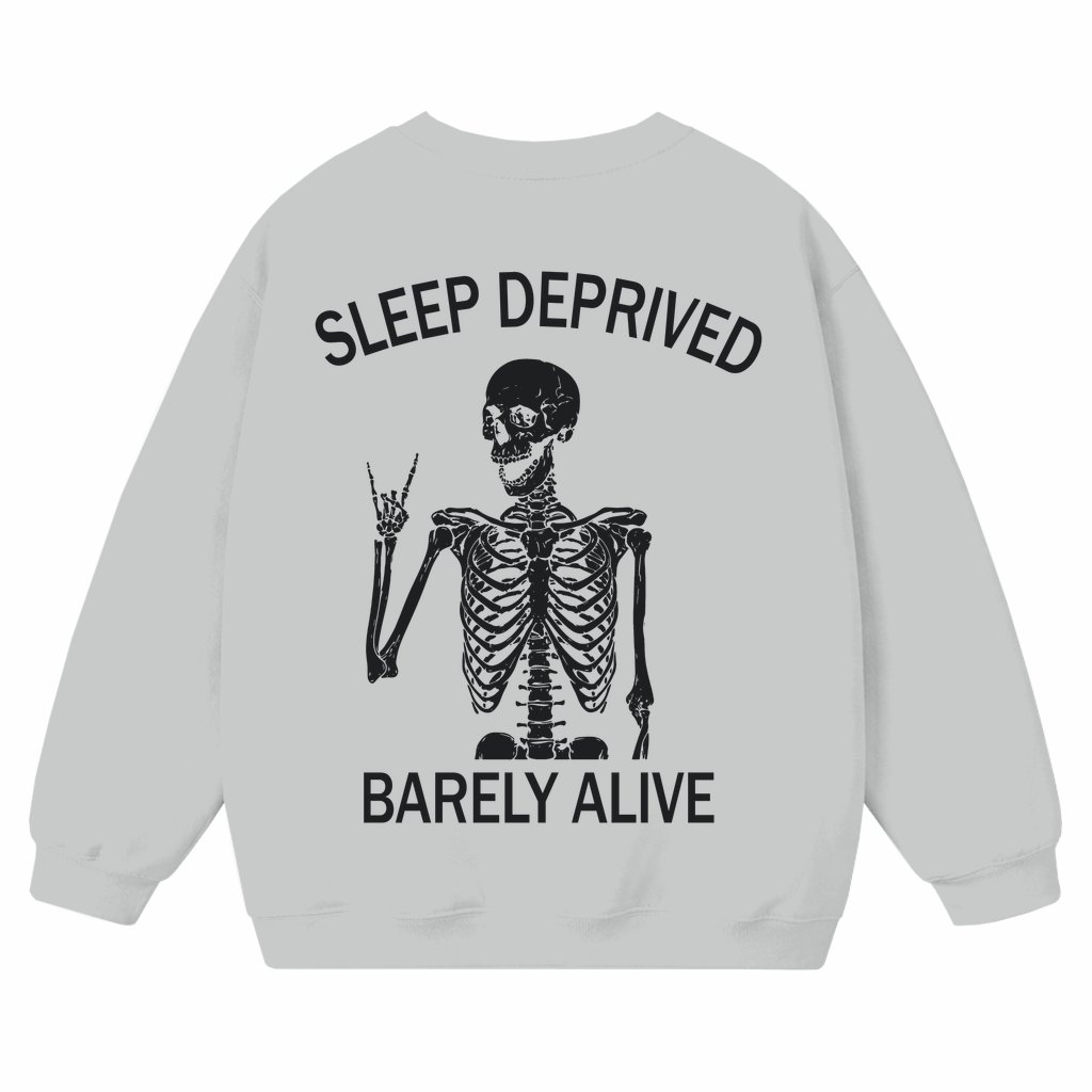Skeleton Sweatshirt – Streetwear Gift for Men Drop Shoulder - front view
