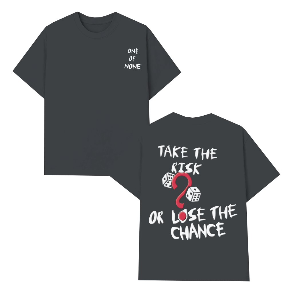 Letter Dice Print T-shirt – Gift for Men Trendy Casual Streetwear - front view