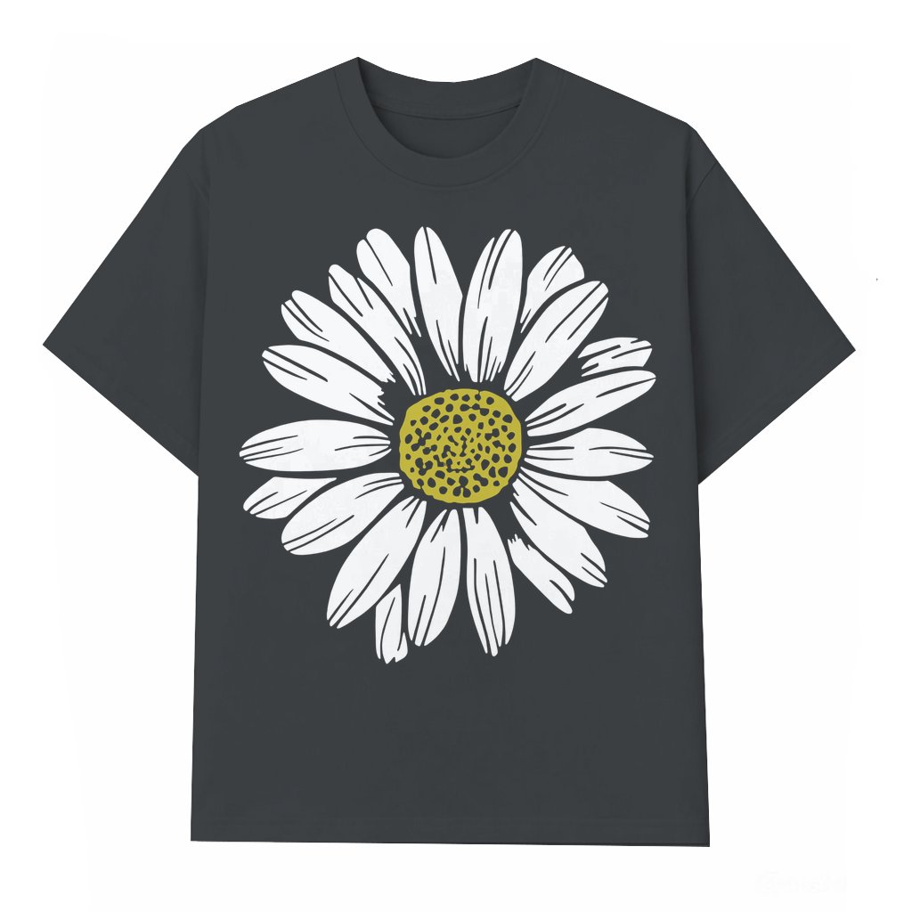 Cute Floral Print Women's T-shirt – Summer Trendy Short Sleeve Crew Neck - front view