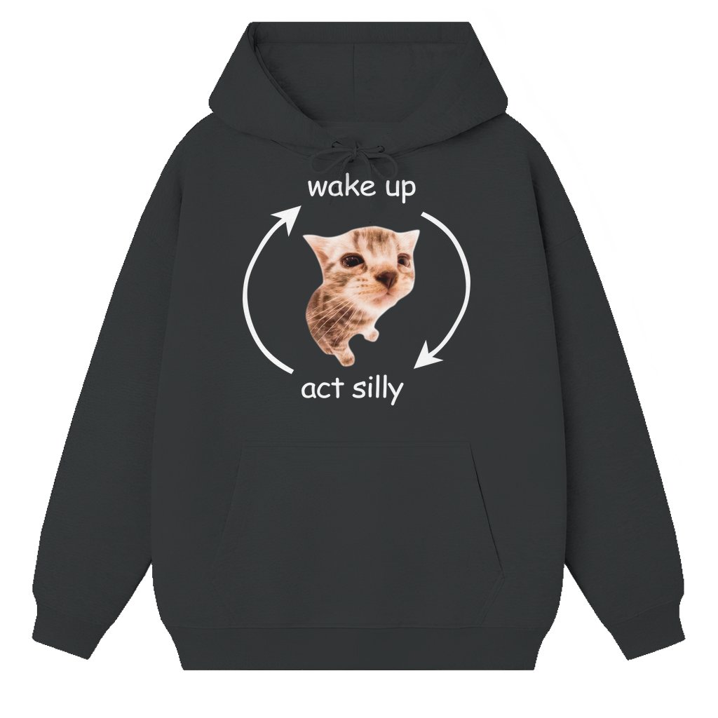 Funny Retro Vintage Cat Letter Print Hoodie – Gift for Men and Women - front view