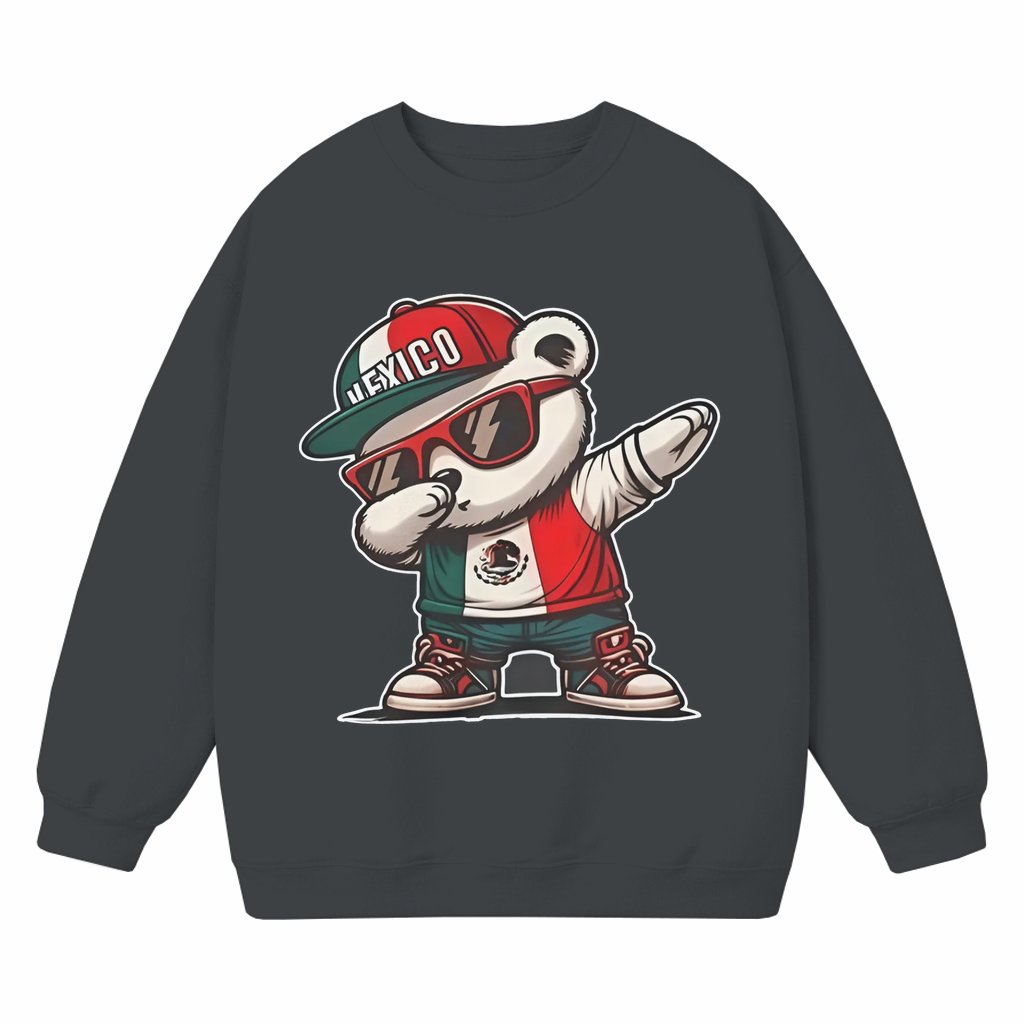 Funny Mexican Dabbing Bear Sweatshirt – Birthday Gift for Men Trendy Streetwear - front view