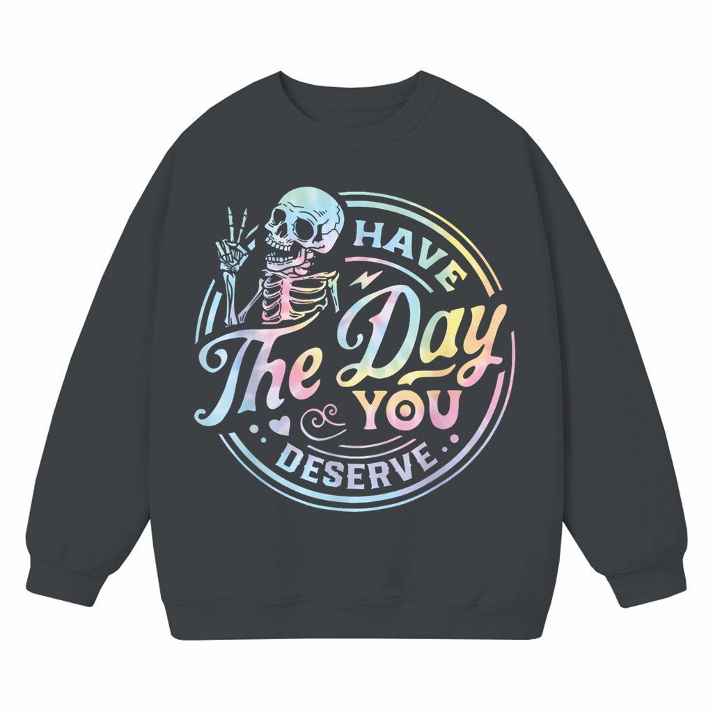 Skeleton Letter Sweatshirt – Gift for Women Trendy - front view