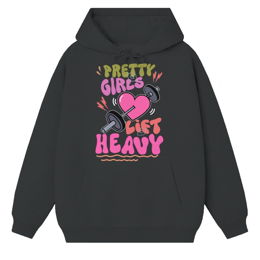 Pretty Girls Lift Heavy Hoodie – Fitness Gift for Women Vintage Gym Fitness - front view