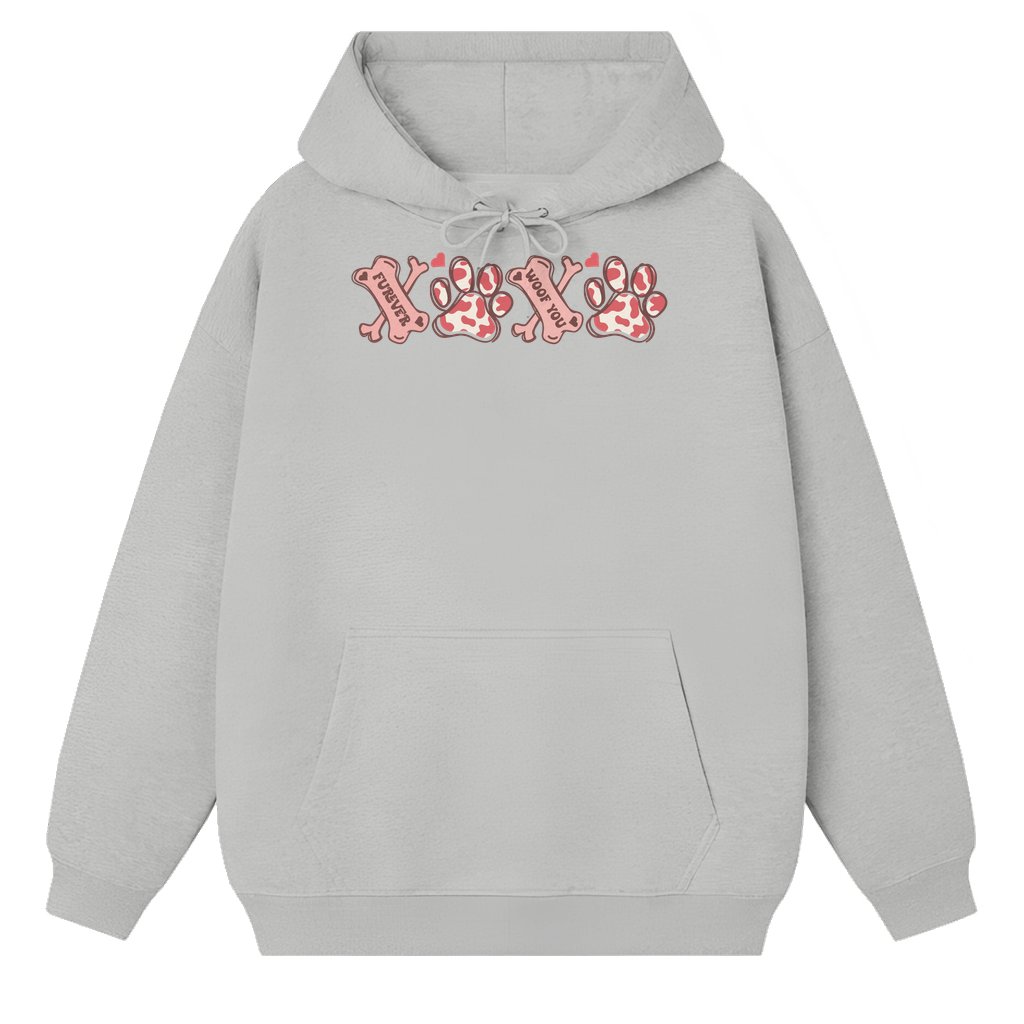 XOXO Paw Dog Hoodie – Valentine's Day Gift for Dog Lovers - front view