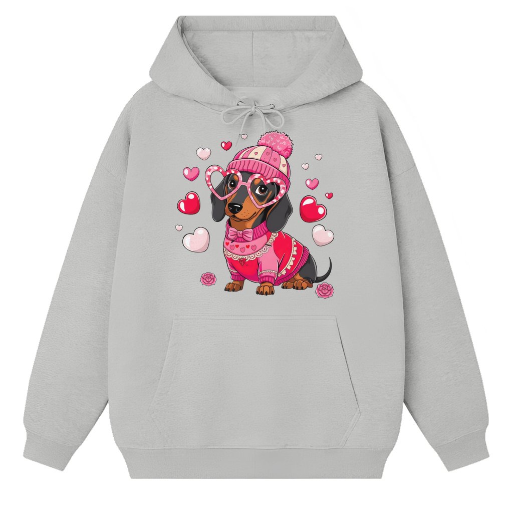 Dachshund Weiner Dog Hoodie – Valentine's Day Gift for Dog Mom Cute - front view