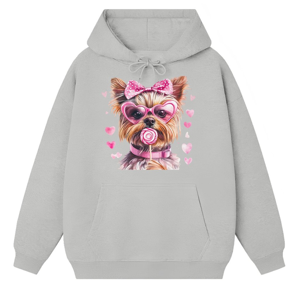 Cute Yorkie Hoodie – Valentine's Day Gift for Yorkie Lover - front view