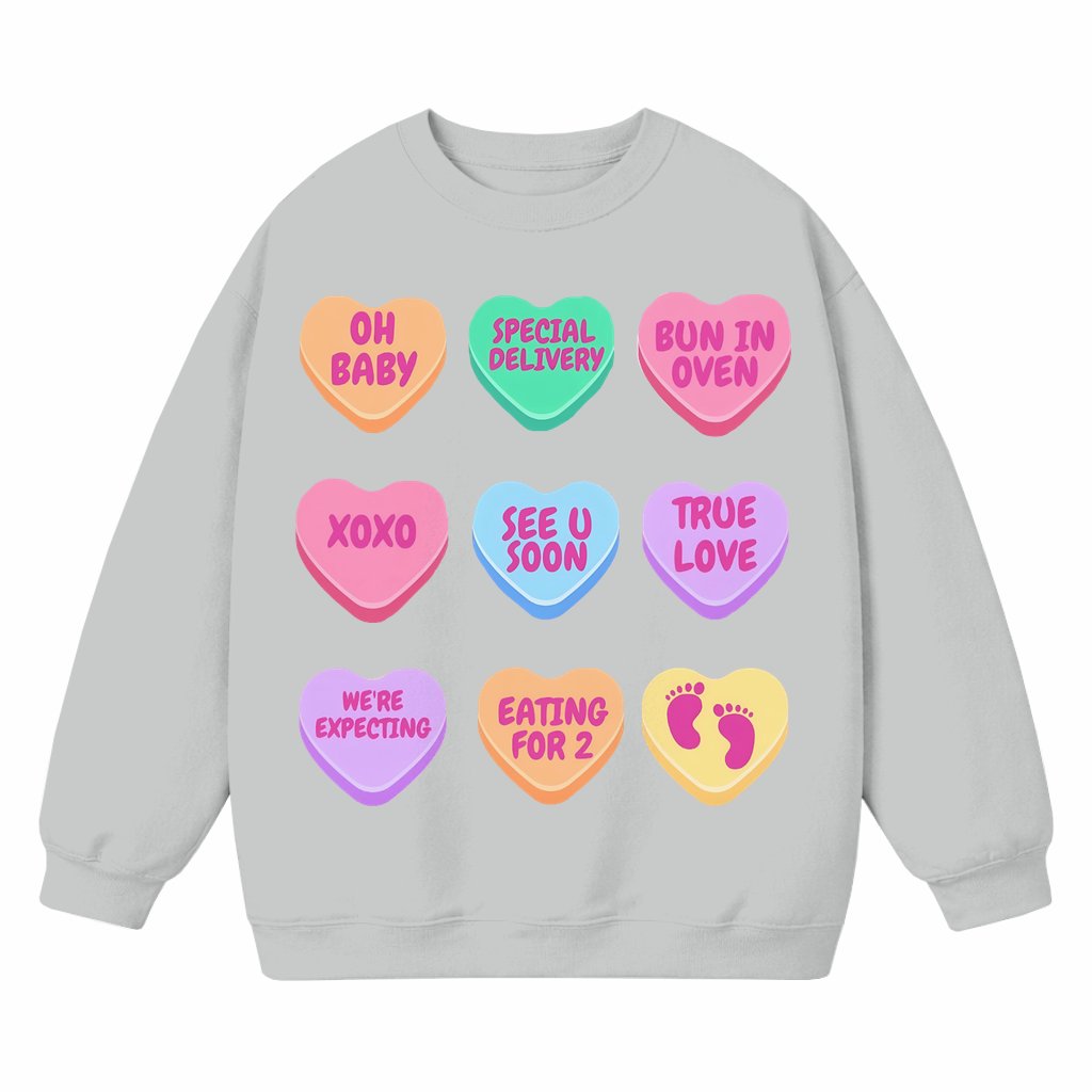 Sweatshirt Valentine's Day Pregnancy Announcement – Gift for New Mom Cute - front view