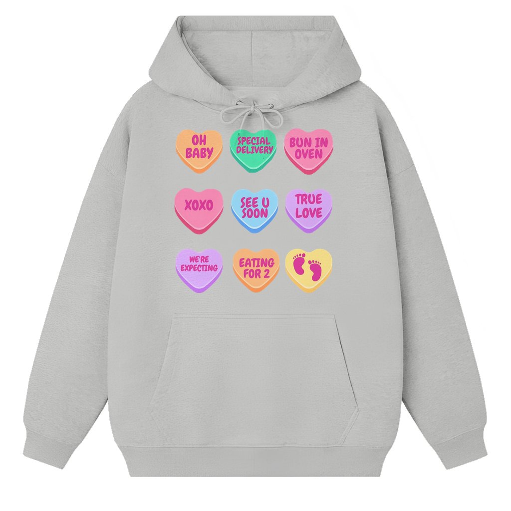 Pregnancy Announcement Hoodie – Valentine's Day Gift for Expecting Parents Cute - front view