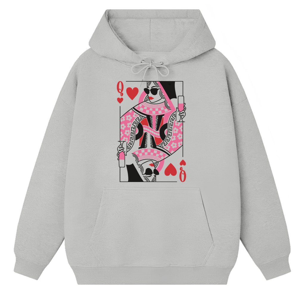 Queen Of Hearts Hoodie – Birthday Valentine's Day Gift for Mom - front view
