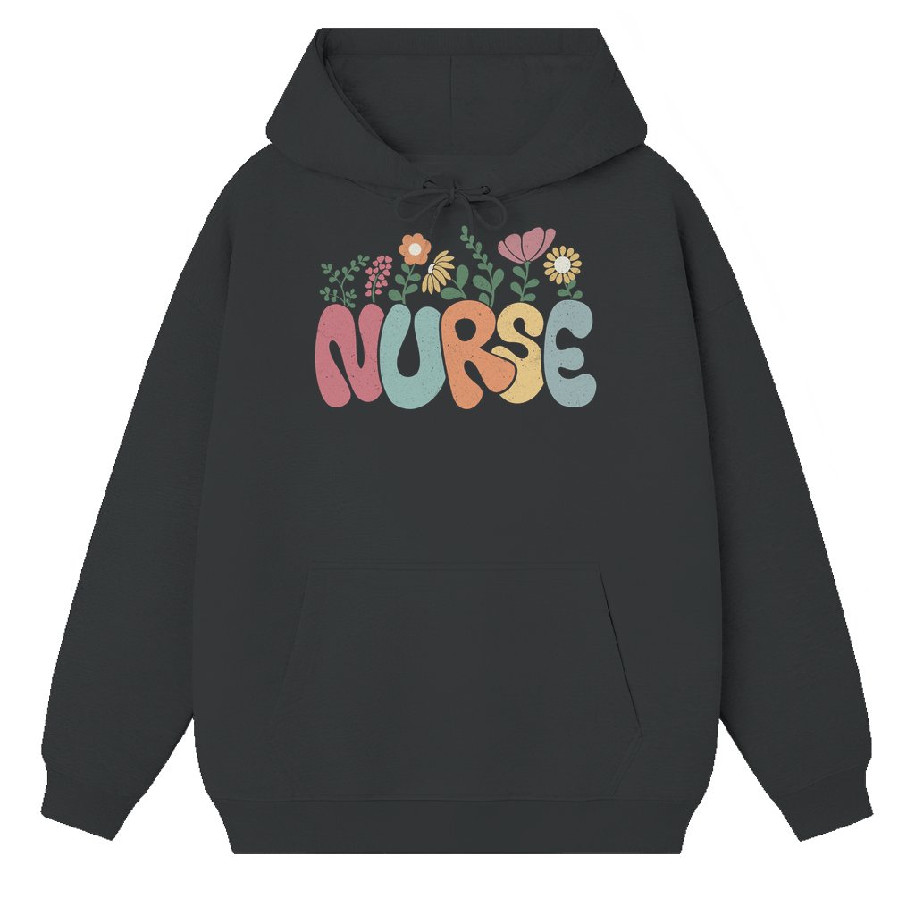 Floral Nurse Hoodie – Valentine's Day Gift for New Nurse - front view