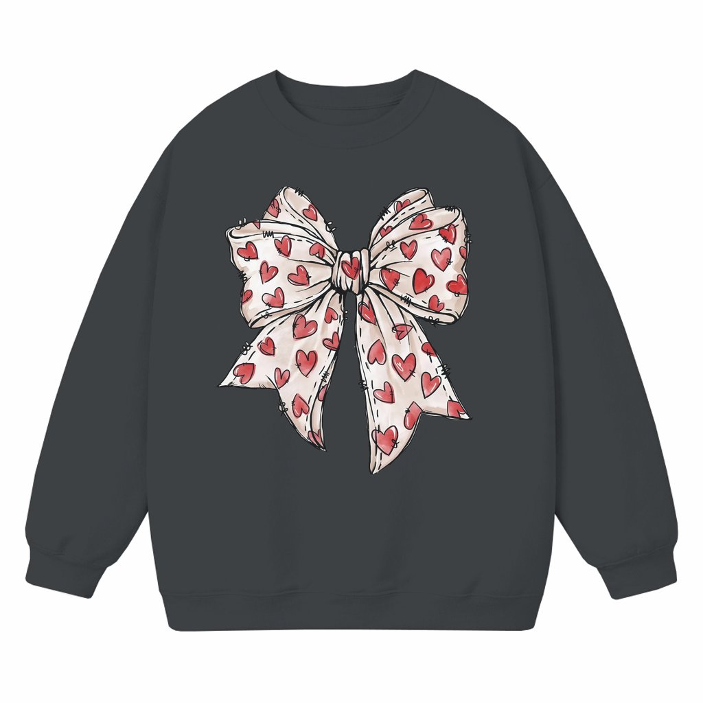 Coquette Valentine Heart Sweatshirt – Valentine's Day Gift for Women Cute Trendy - front view