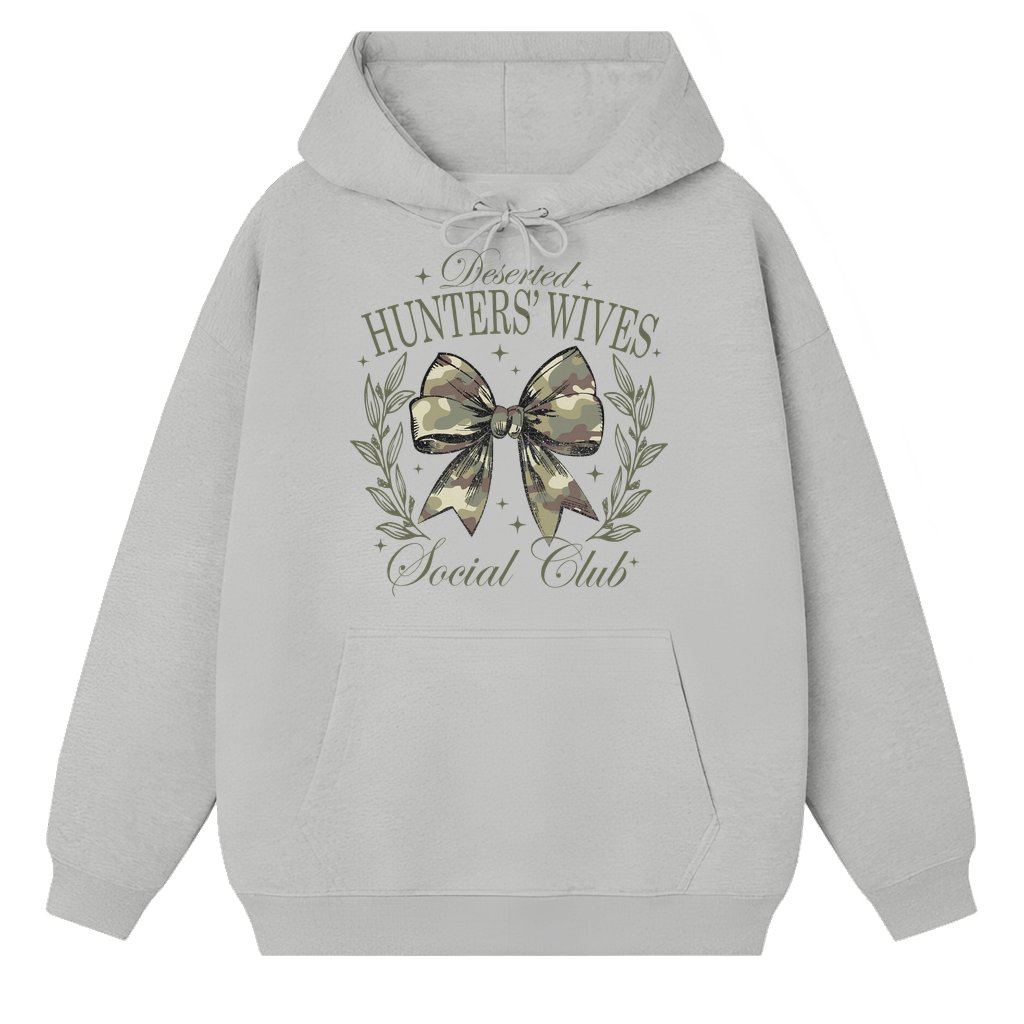 Deserted Hunters Wives Hoodie – Funny Camo Hunting Gift for Wife - front view