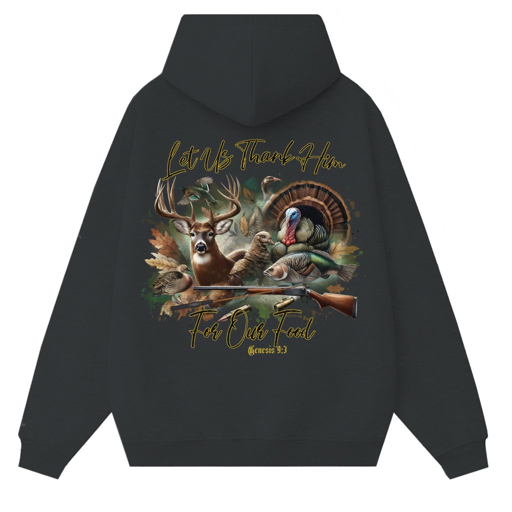 Thank Him Wildlife Hoodie – Gift for Men Women Inspirational Hunting - front view