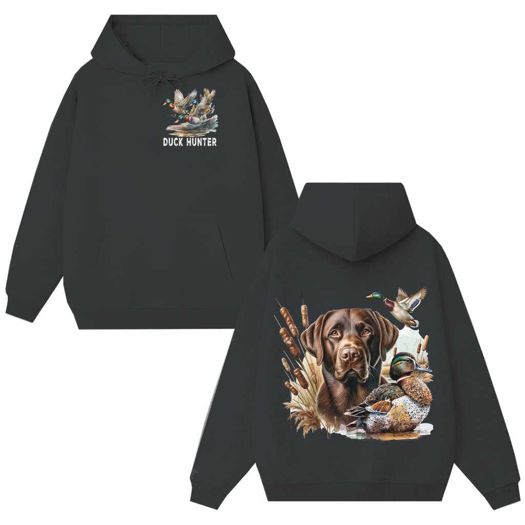 Duck Hunting Chocolate Lab Hoodie – Gift for Hunter Classic 2 Sided Print - front view