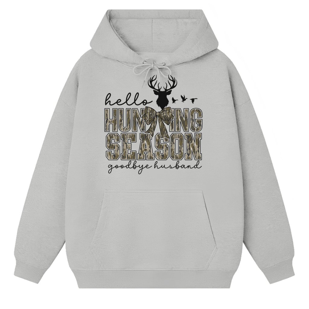Hunting Season Widow Hoodie – Funny Gift for Hunters Wife - front view