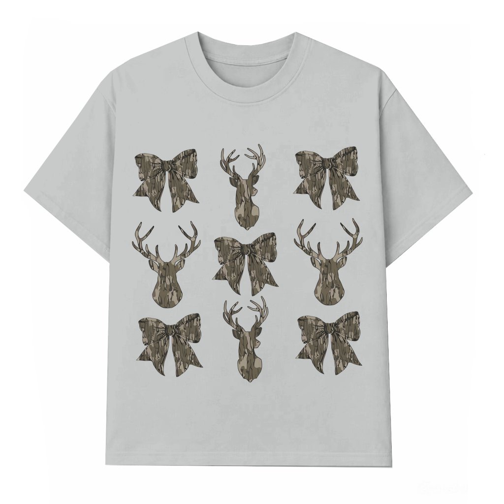 Camo Bow Deer Hunt T-shirt – Gift for Hunter Coquette Classic Old School - front view