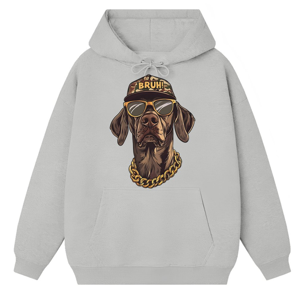 Funny Camo Hunting Dog Hoodie – Hunting Gift for Boys Hunter Camouflage - front view