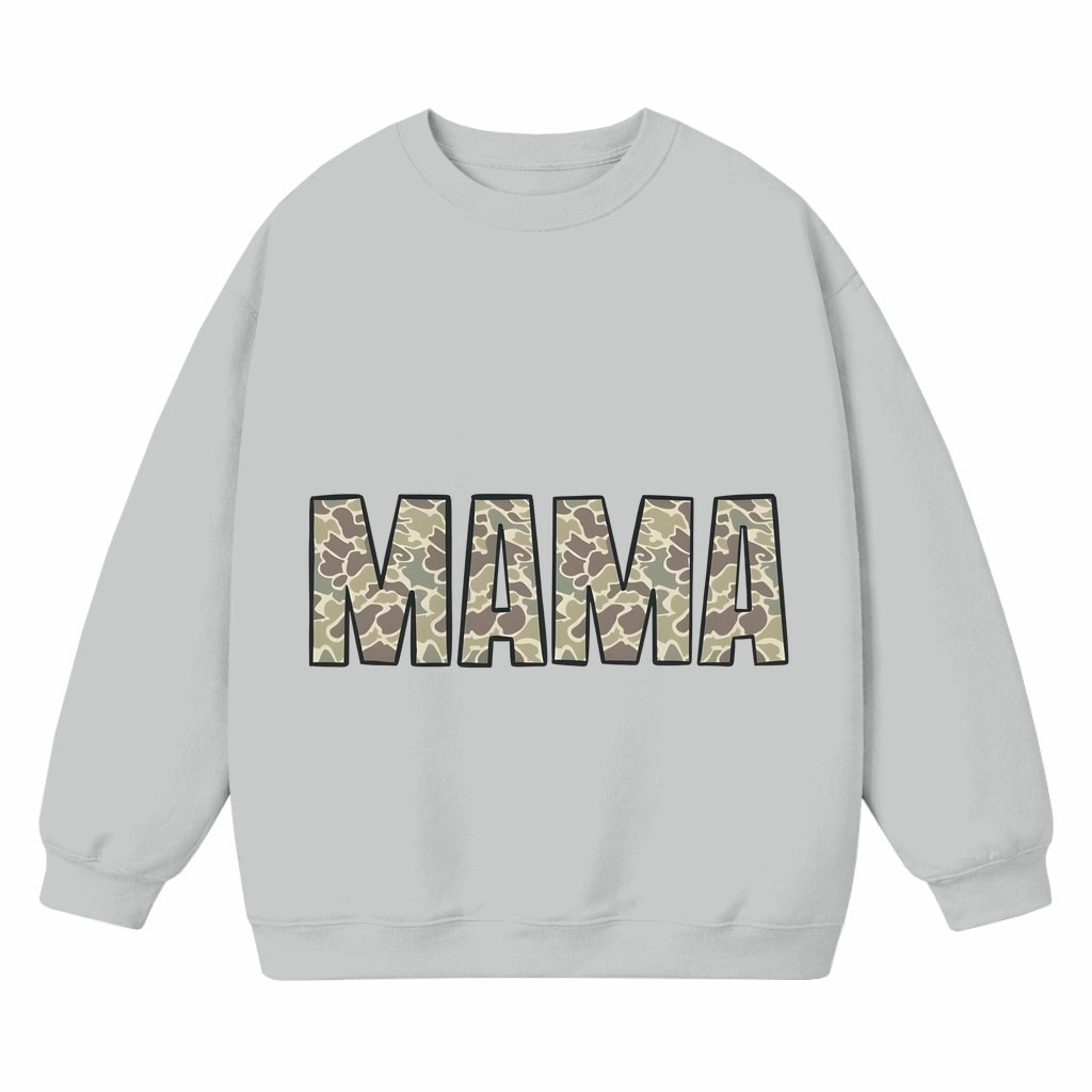 Mama Camo Retro Sweatshirt – Fall Gift for Mom - front view
