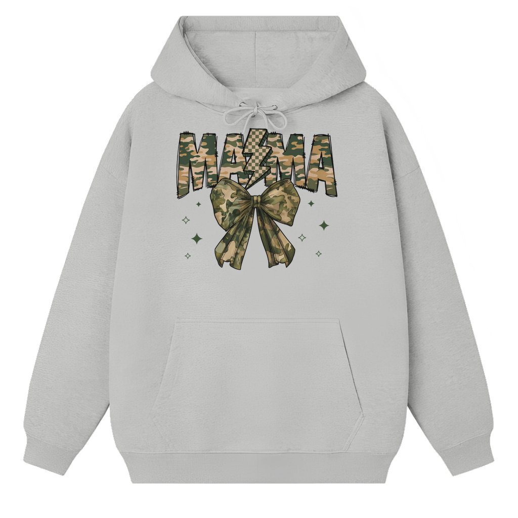 Hunting Mama Hoodie – Hunting Season Gift for Mom Camo Bow Deer Duck - front view