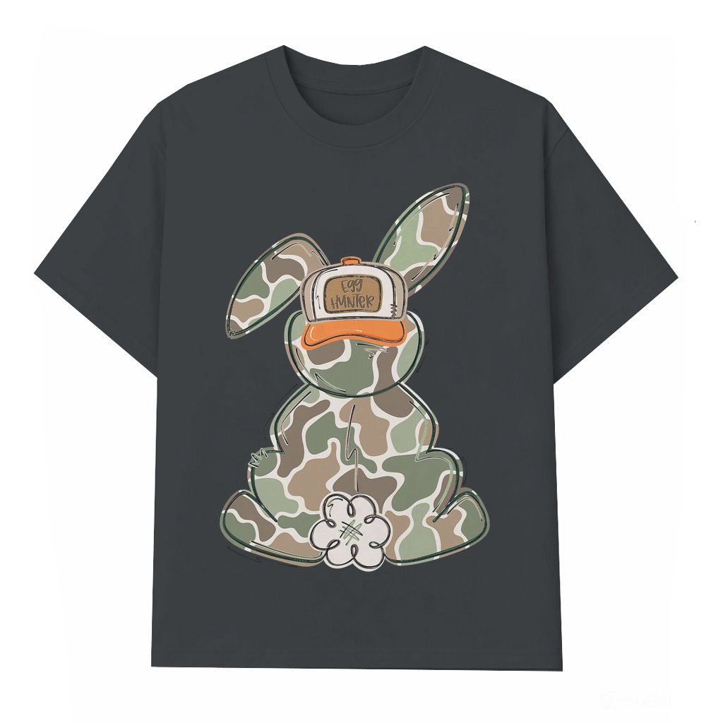 Funny Camo Easter Bunny T-shirt – Easter Gift for Egg Hunter Old School - front view