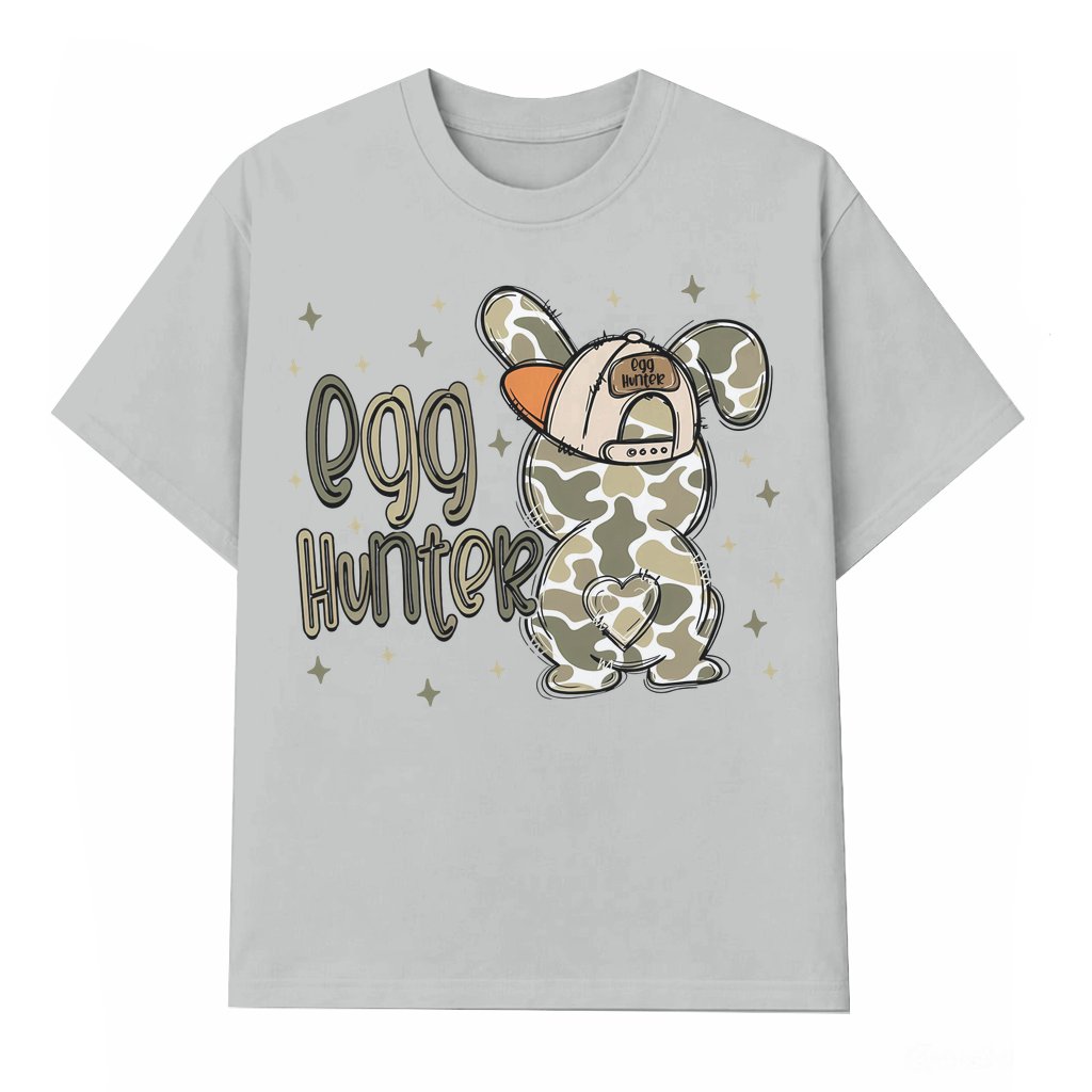Camo Easter Bunny T-shirt – Easter Gift for Boy Funny Egg Hunter Hat - front view