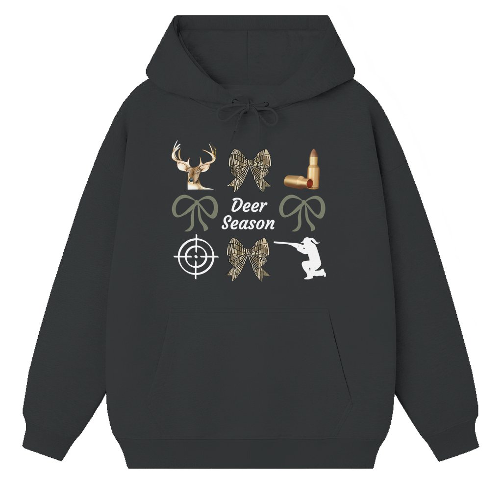 Deer Season Camo Bows Antlers Hoodie – Hunting Gift for Men Women - front view