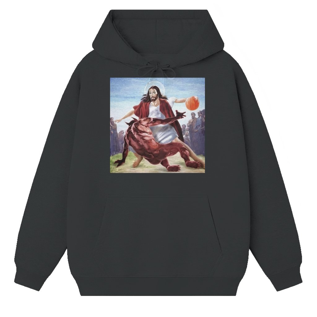 Jesus Crossing Up The Devil Hoodie – Gift for Christian Basketball Fan Classic - front view