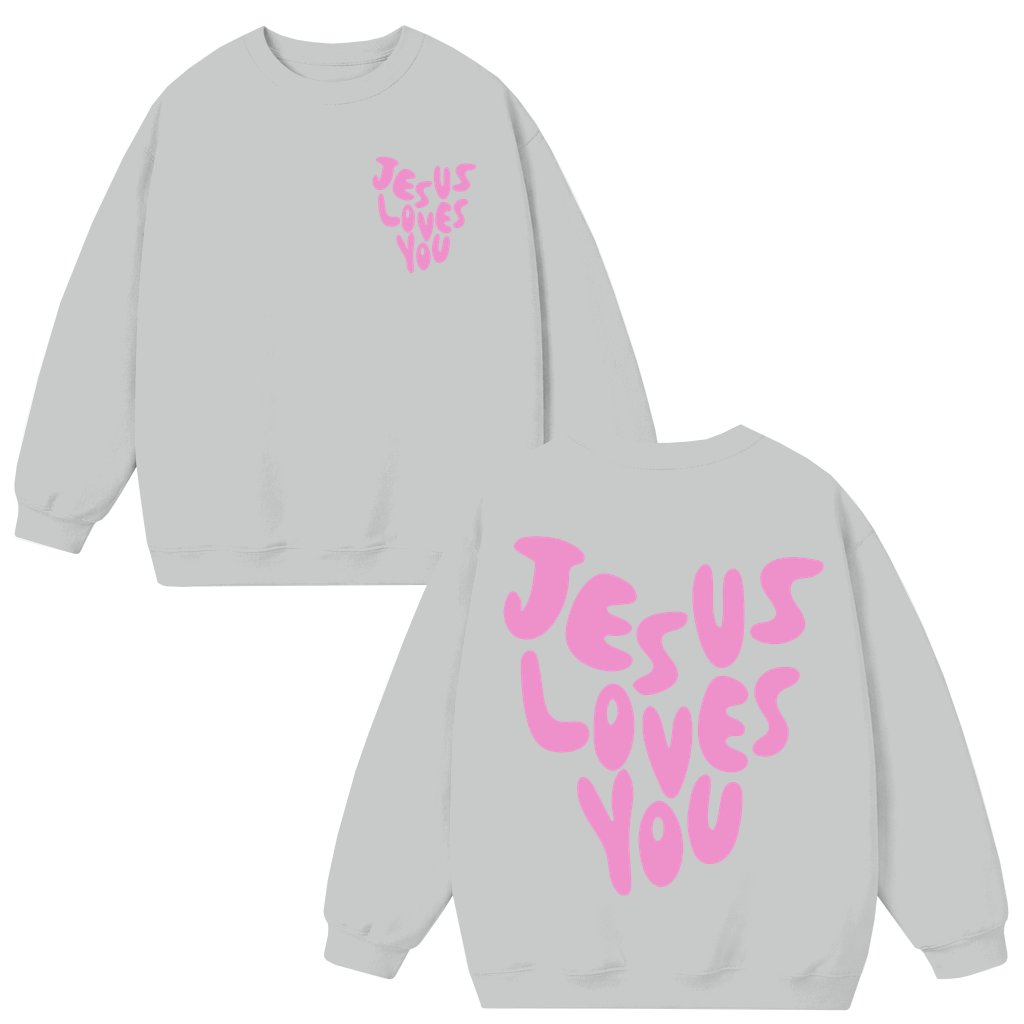 Jesus Loves Me Sweatshirt – Birthday Gift for Him Her Cute Christian - front view