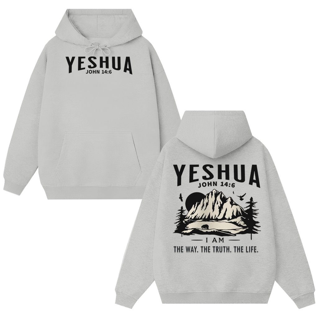 Yeshua Christian Hoodie – Inspirational Faith-Based Gift for Men Women - front view