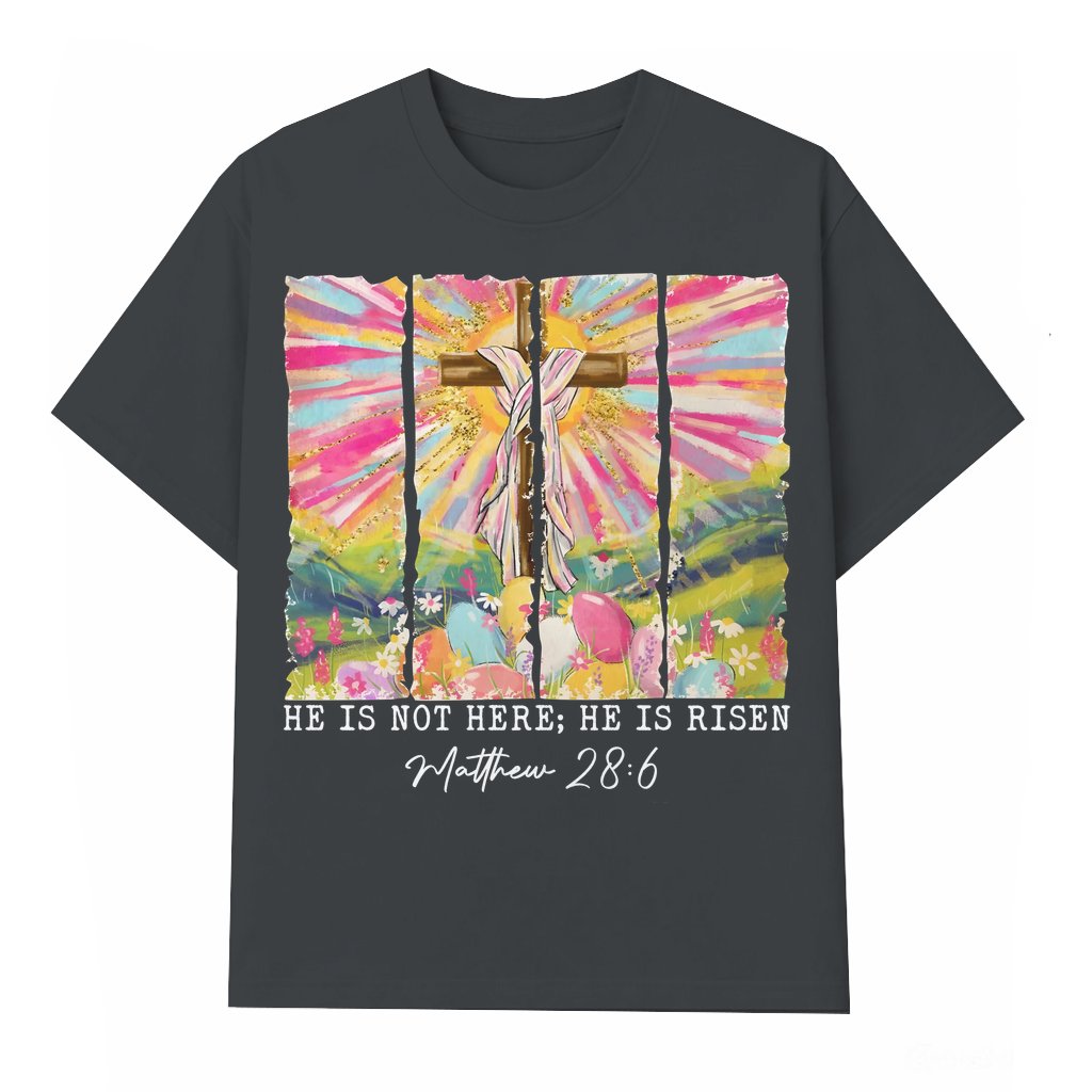 He Is Risen T-shirt – Easter Gift for Christian Jesus Bible Verse - front view