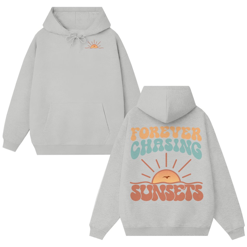 Chasing Sunsets Hoodie – Summer Beach Vacation Gift for Women 2 Sided Print - front view