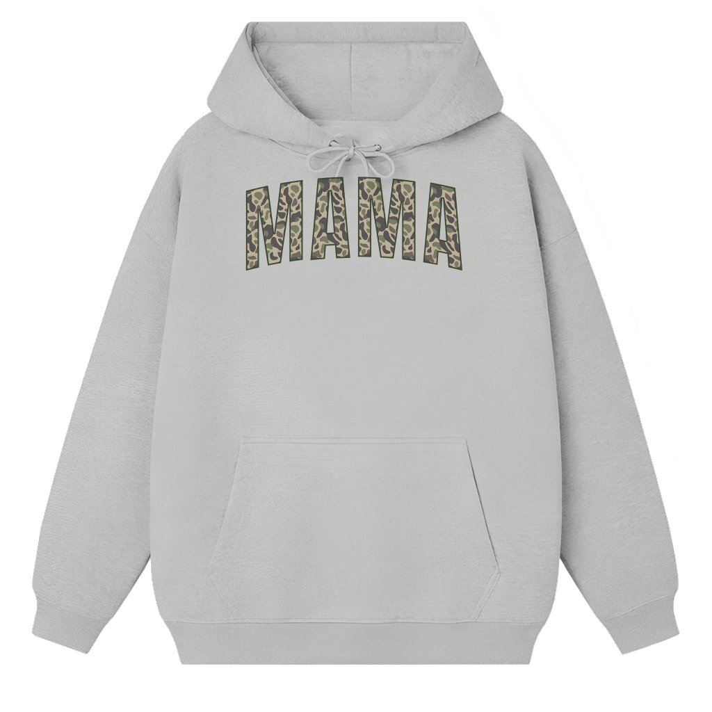 Trendy Mama Camo Hoodie – Gift for Mom Simple Design - front view