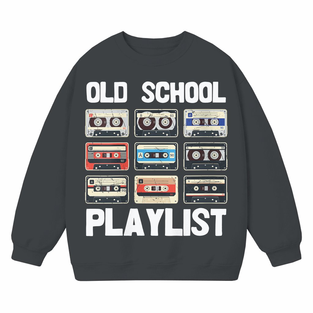 Vintage Letter Cassette Sweatshirt – Birthday Gift for Men Women Funny Y2k Retro Style - front view
