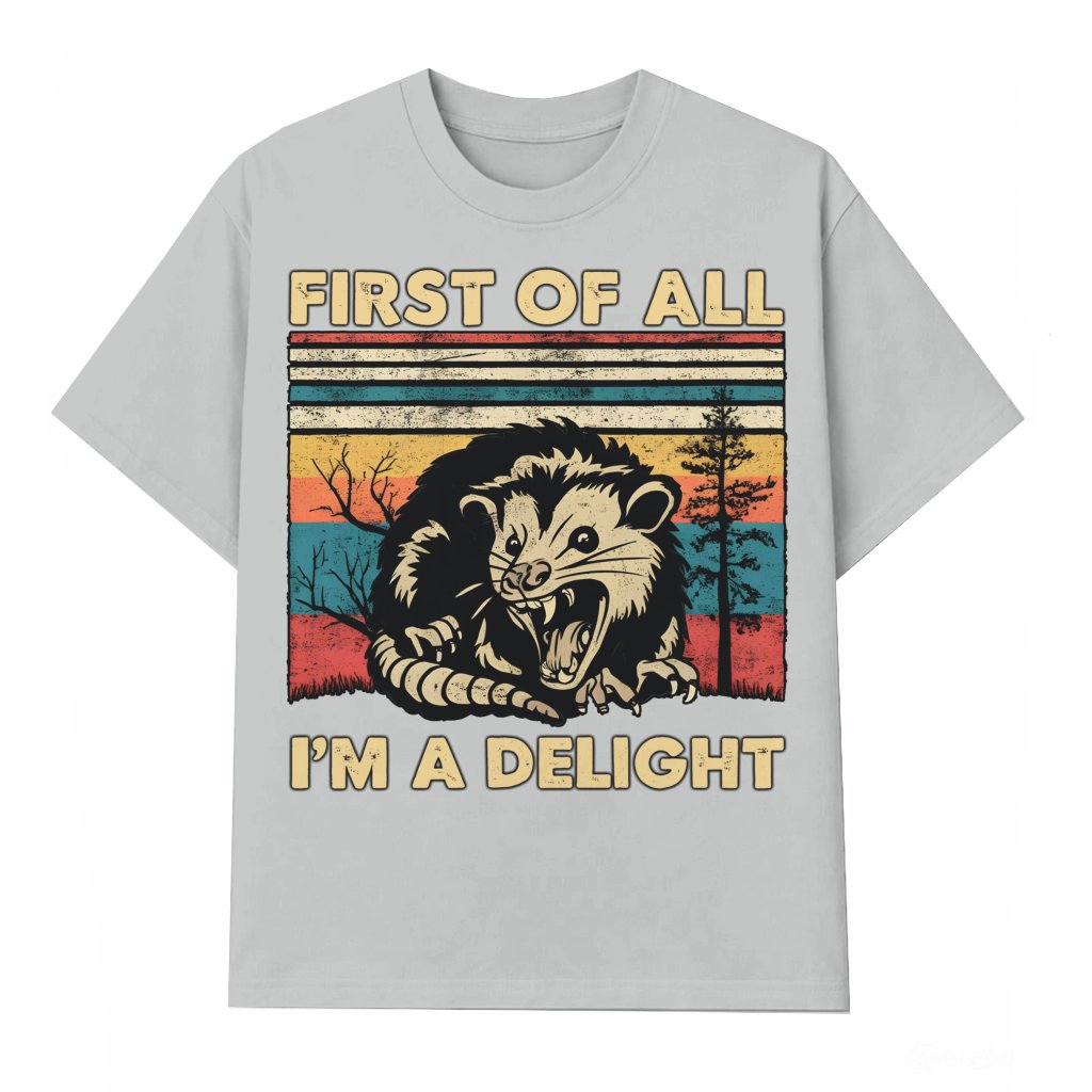 Funny Angry Possum Lover T-shirt – Birthday Gift for Men Streetwear - front view