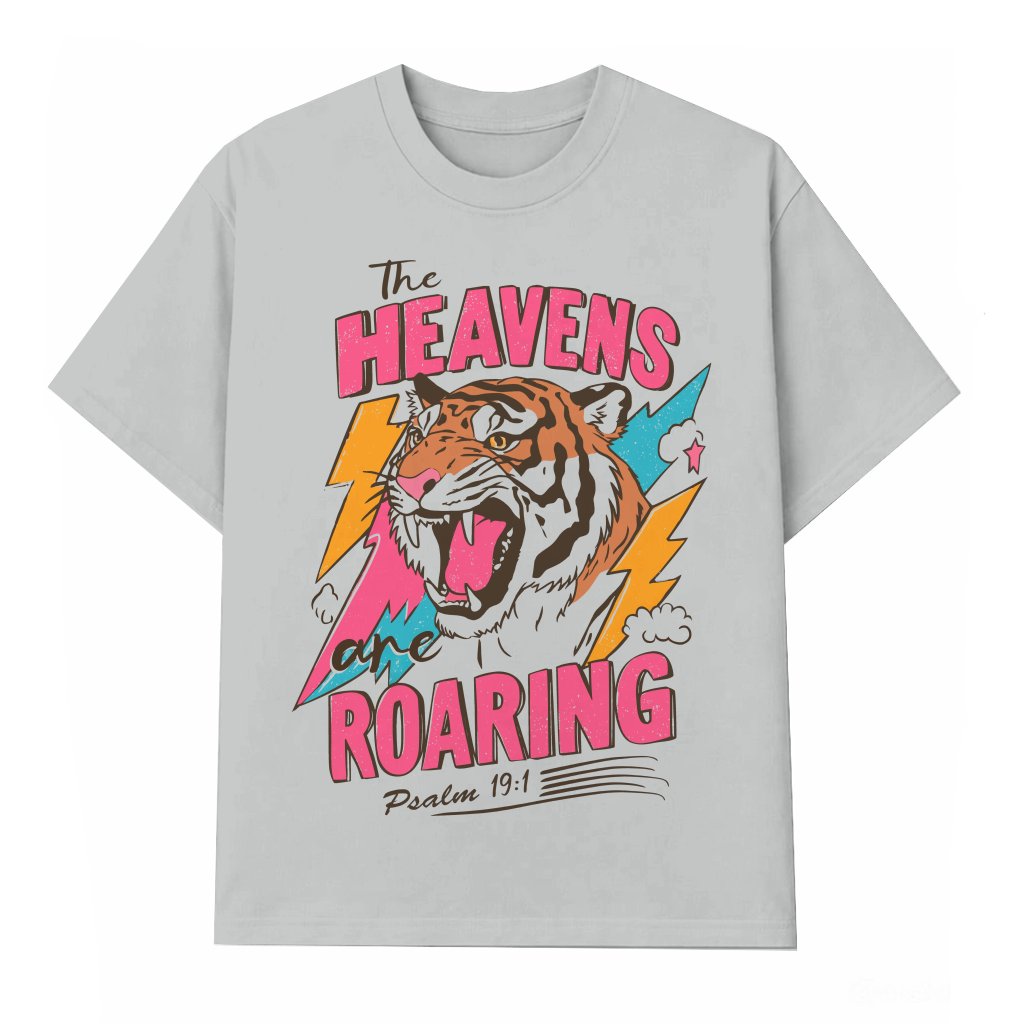 Christian Tiger T-shirt – Christian Gift for Believers Psalm 19:1 Scripture Bold Faith - front view
