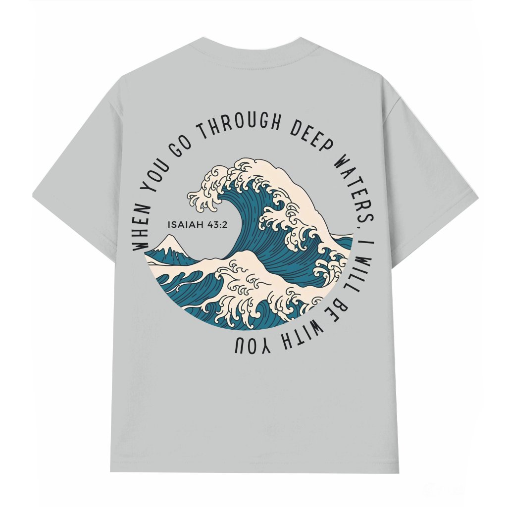 Uplifting Deep Waters Christian T-shirt – Faith Bible Verse Gift for Women - front view