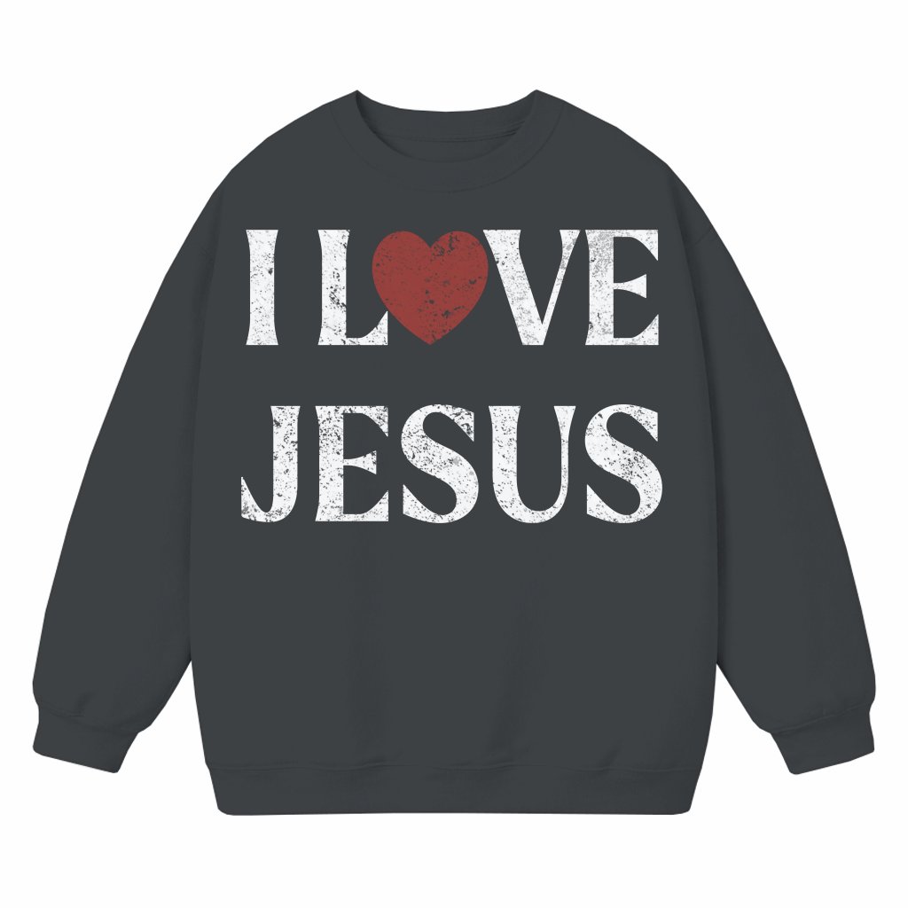 I Love Jesus Sweatshirt – Christian Religious Gift for Women Men Classic - front view