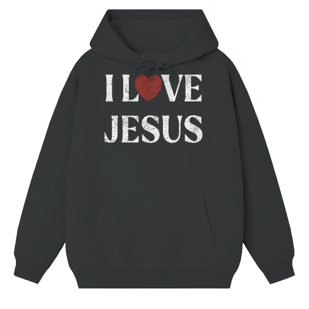 I Love Jesus Hoodie – Classic Christian Gift for Men - front view