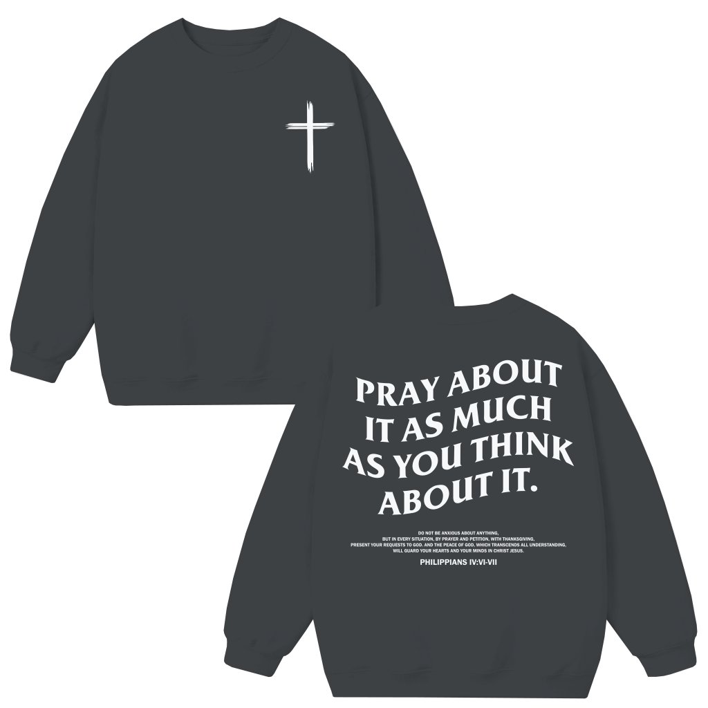 Christian Cross Prayer Sweatshirt – Christian Gift for Men Religious Bible Verses Classic - front view