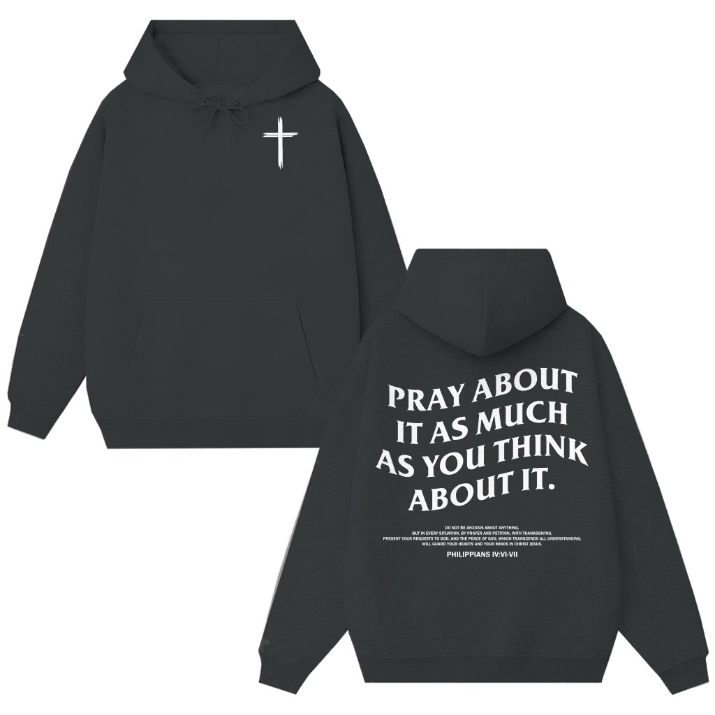 Pray About It Christian Cross Prayer Hoodie – Christian Gift - front view