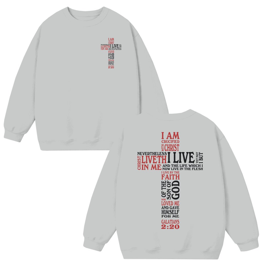 Christian Crucified Christ Cross Sweatshirt – Christian Spiritual Gift - front view