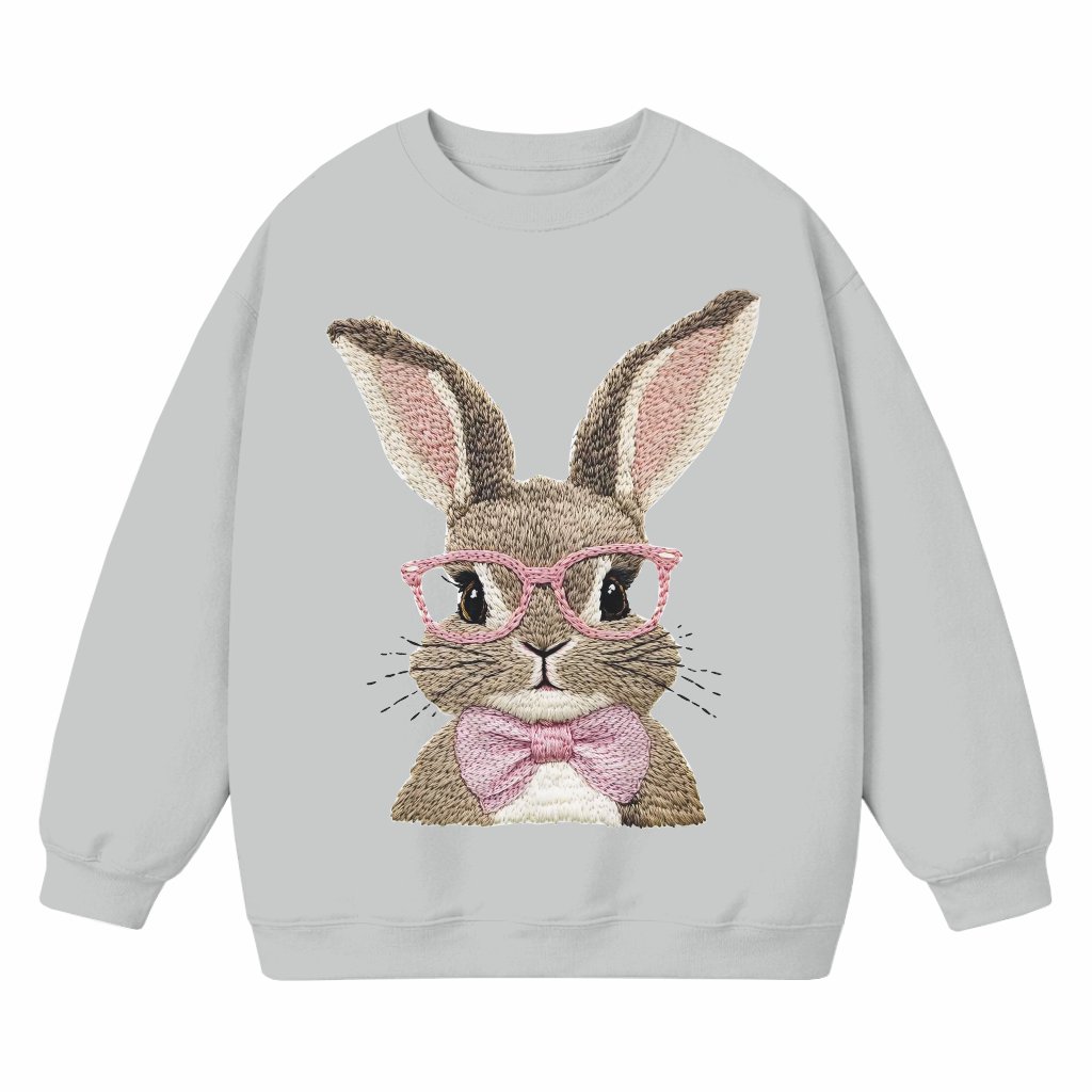 Funny Retro Easter Bunny Sunglasses Sweatshirt – Christian Easter Gift - front view