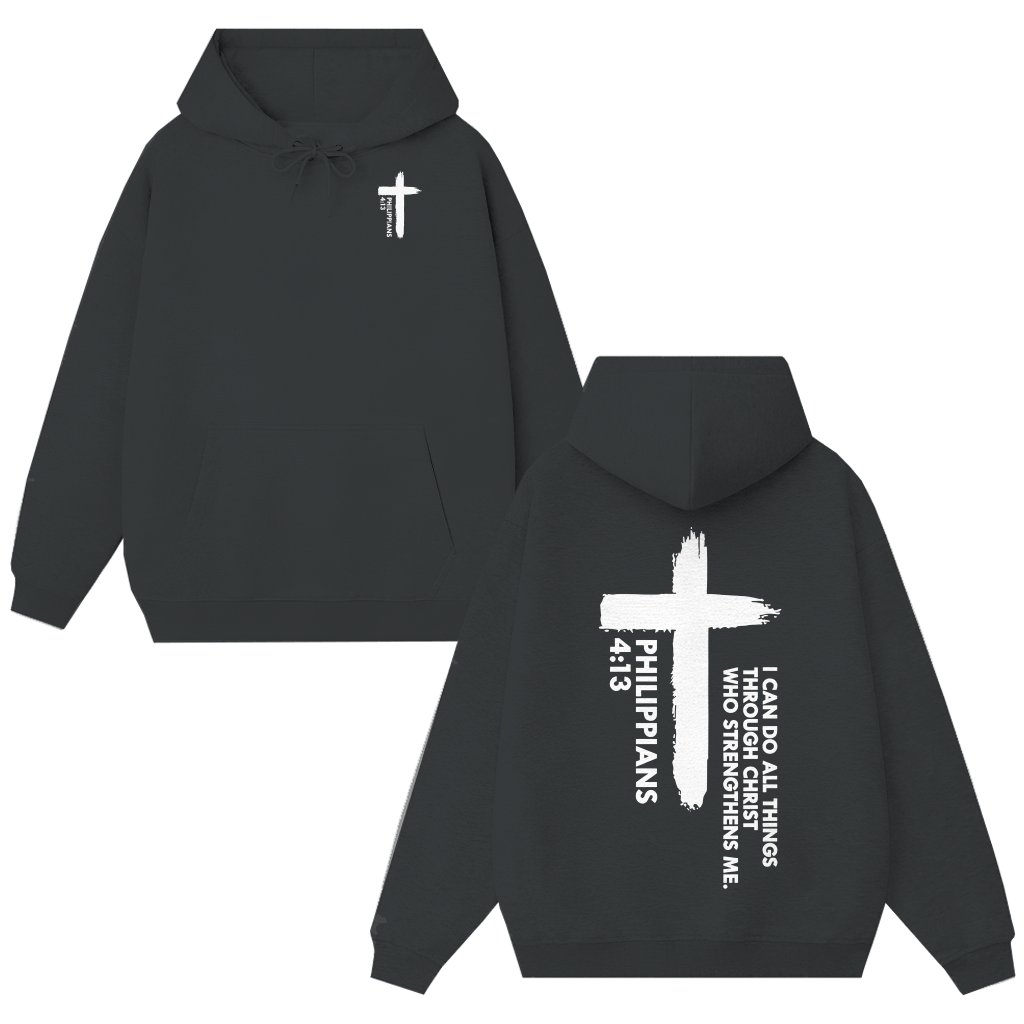 I Can Do All Things Philippians 4:13 Hoodie – Christian Gift for Men - front view