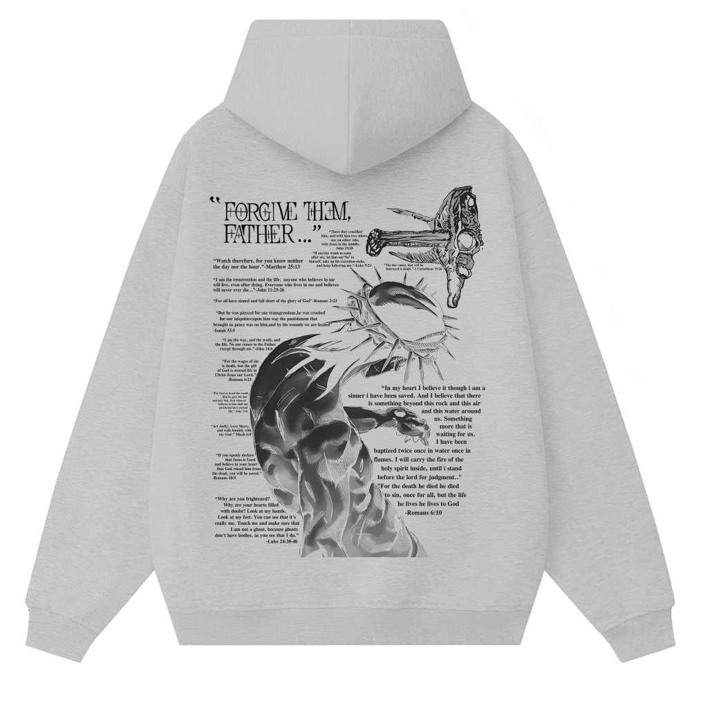 Faith Forgive Them Father Bible Verses Hoodie – Christian Father's Day Gift for Dad - front view