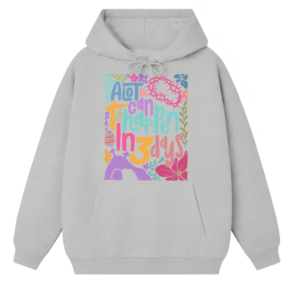 He is Risen Hoodie – Christian Easter Gift Bible Verse Boho - front view